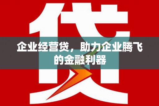 宁化企业经营贷，助力企业腾飞的金融利器