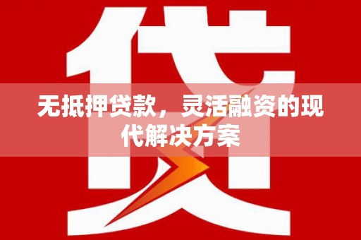 宁化无抵押贷款，灵活融资的现代解决方案