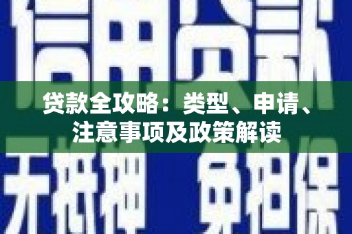 宁化贷款全攻略：类型、申请、注意事项及政策解读